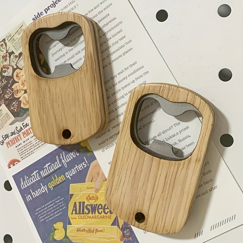 Wooden keyring bottle opener